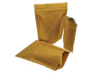 Pochettes en papier rayé marron